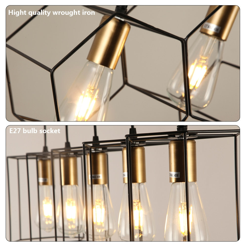 Bouvet Modern Linear LED Pendelleuchte Schwarz Ess/Wohn/Schlafzimmer Metall