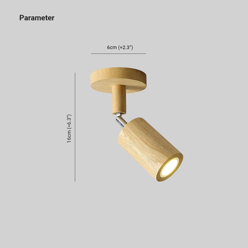 Ozawa Modern LED Deckenstrahler Zylinder Wohnzimmer Schlafzimmer, 3 Farben, Metall Holz