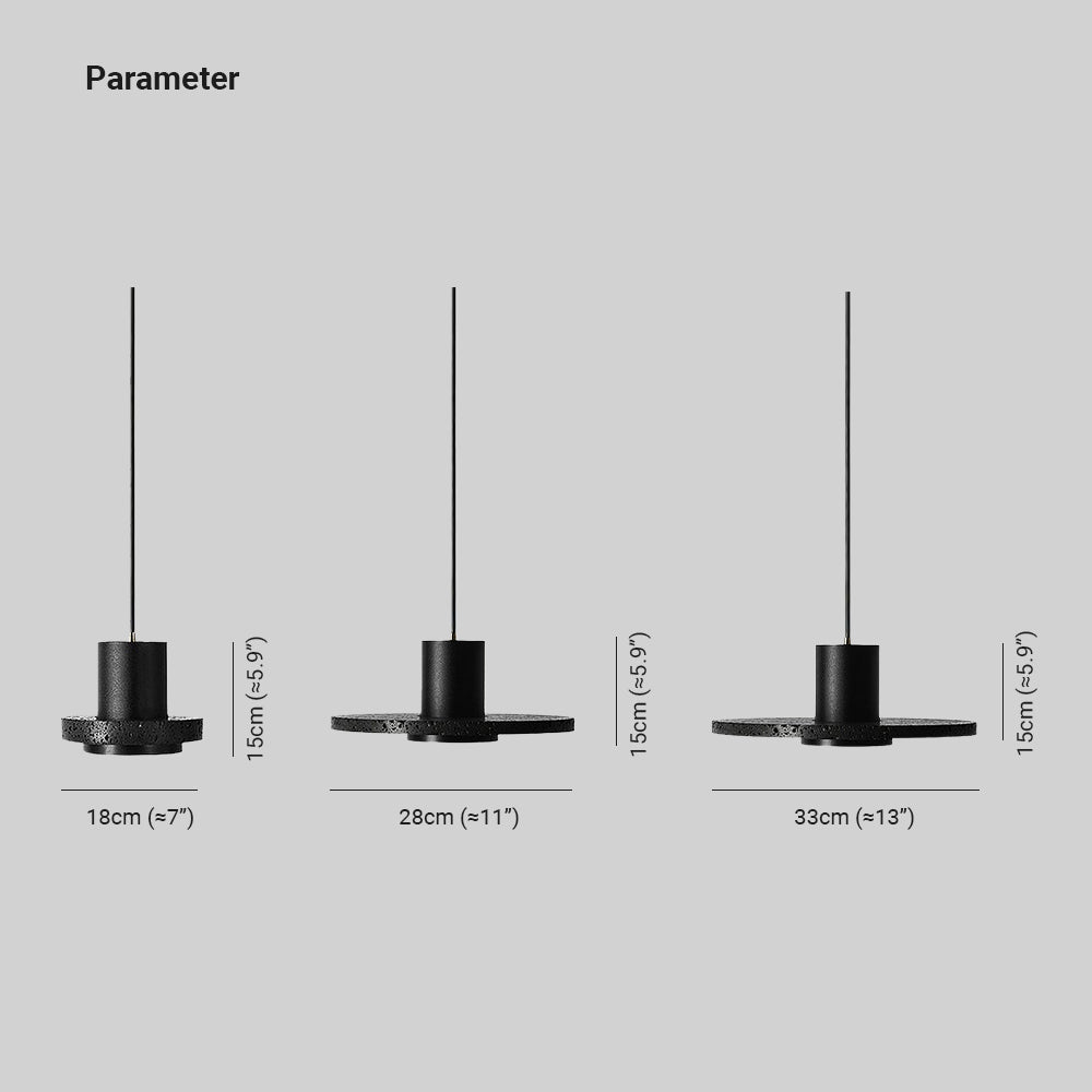 Zaid Modern LED Pendelleuchte Schwarz Wohn/Schlaf/Esszimmer Stein