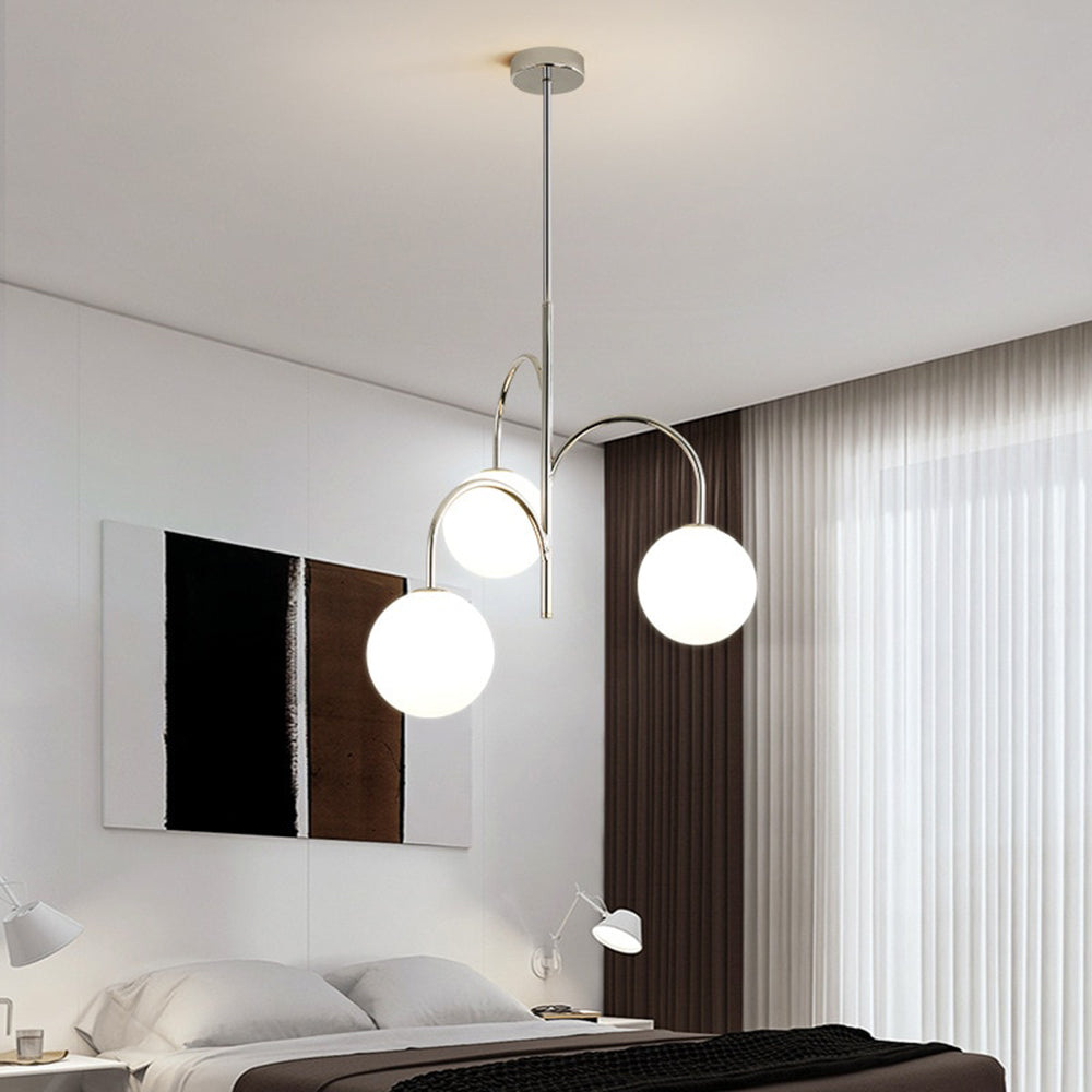 Valentina Modern LED Pendelleuchte Chrom Ess/Wohn/Schlafzimmer Metall&Glas 3-flammig