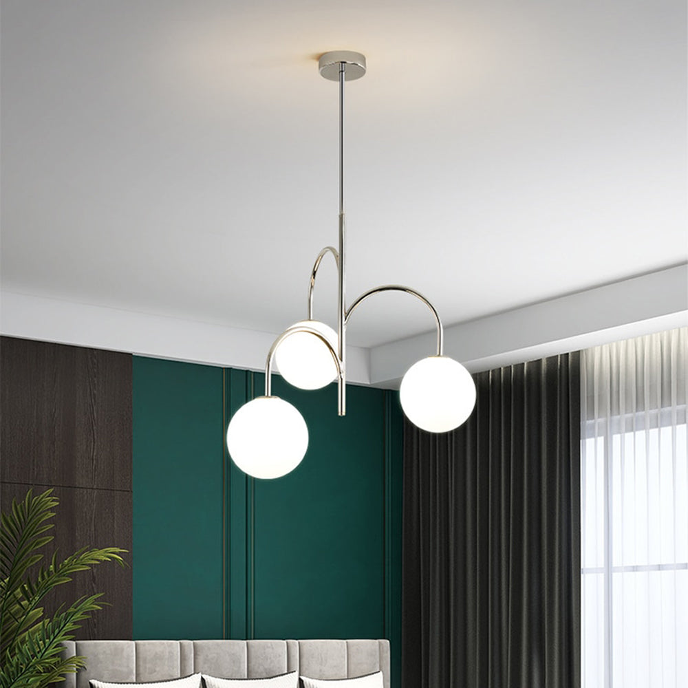 Valentina Modern LED Pendelleuchte Chrom Ess/Wohn/Schlafzimmer Metall&Glas 3-flammig