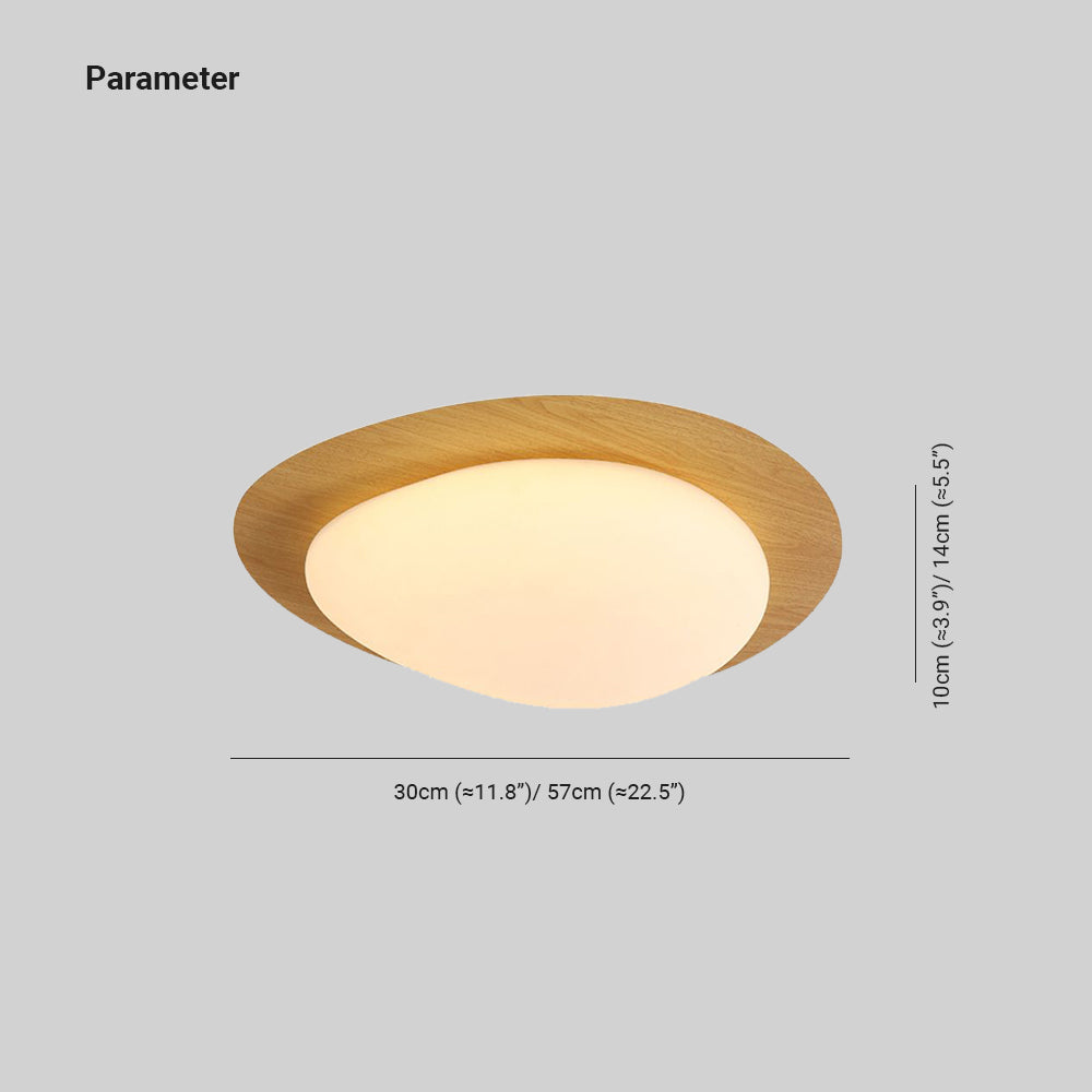 Quinn Minimalistische Modern LED Deckenleuchte Walnuss/Natürlich Arbeits/Wohnzimmer Metall&Acryl Dimmbar