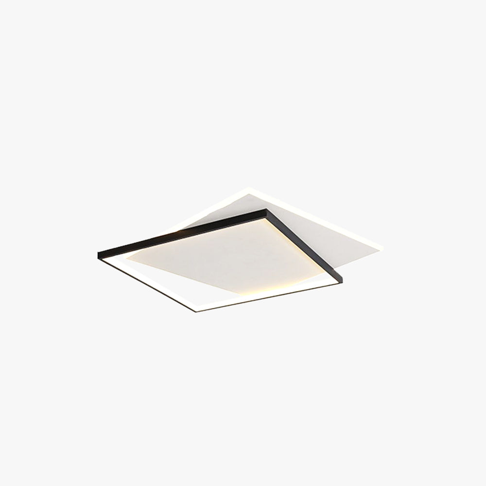 Quinn Moderne LED Deckenleuchte Weiß/Schwarz Wohnzimmer/Esszimmer Holz Acryl