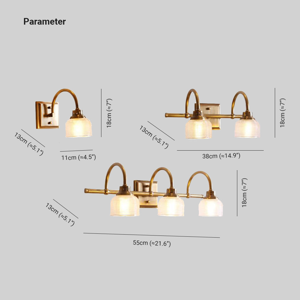 Lottie Prismatisch Spiegelfront Wandleuchte Glas , 1/2/3-flammig