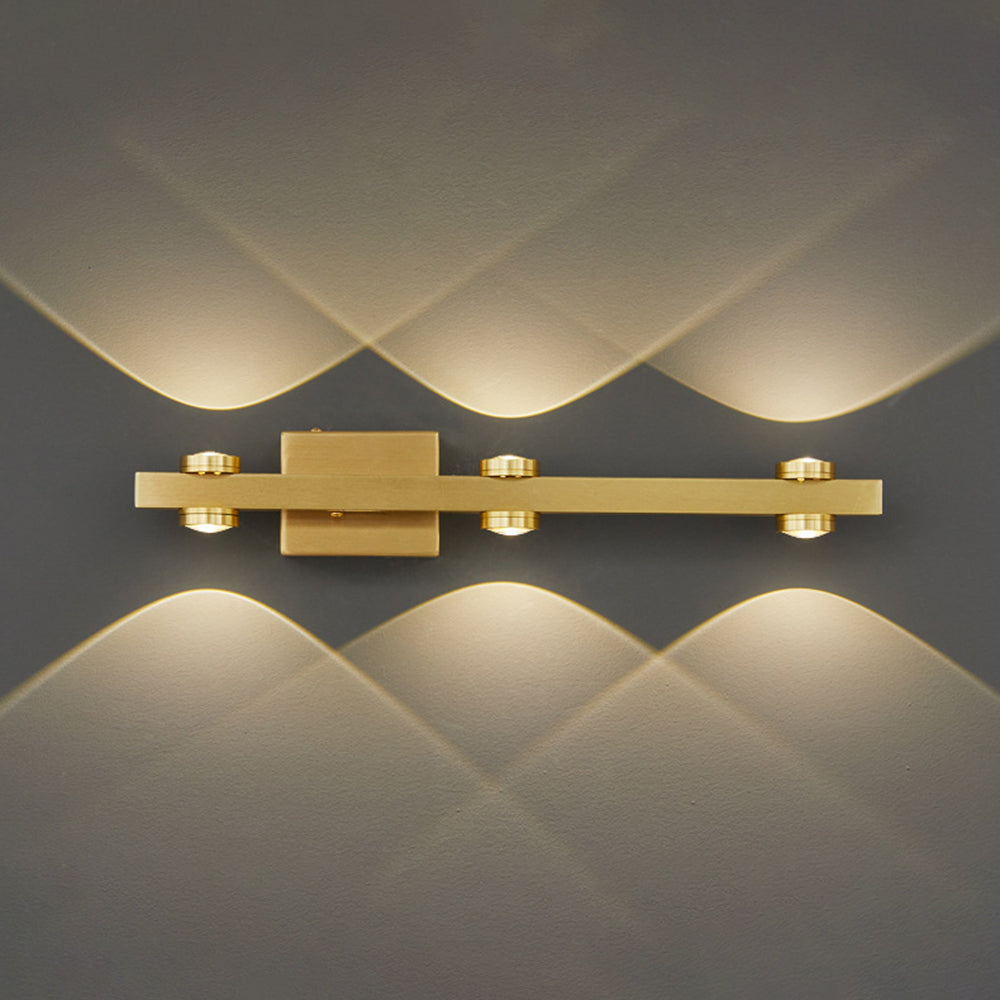 Freja Modern LED Wandleuchte Linear, Schwarz/Gold, Badezimmer, Metall