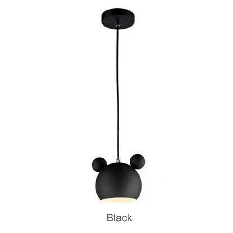 Morandi Modern Kreativer Mickey LED Pendelleuchter Schwarz/Grün/Rosa/Weiß/Grau Ess/Schlaf/Wohnzimmer Eisen
