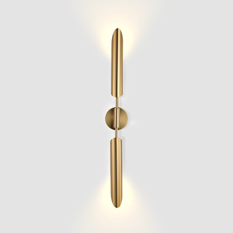 Meza Modern LED Wandleuchte Innen Gold Schlaf/Wohnzimmer Kupfer