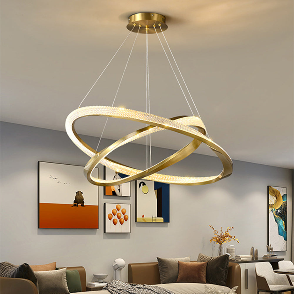 Arisha Modern LED Pendelleuchte Gold Ess/Wohn/Schlafzimmer Metall&Acryl Dimmbar