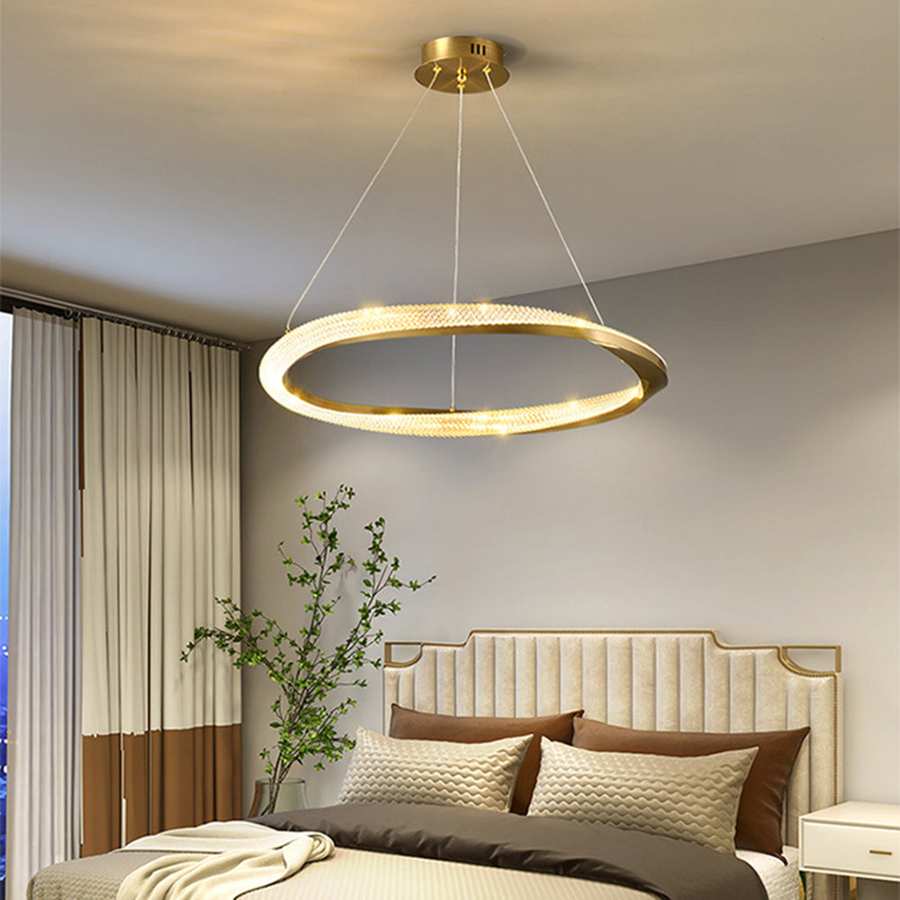 Arisha Modern LED Pendelleuchte Gold Ess/Wohn/Schlafzimmer Metall&Acryl Dimmbar