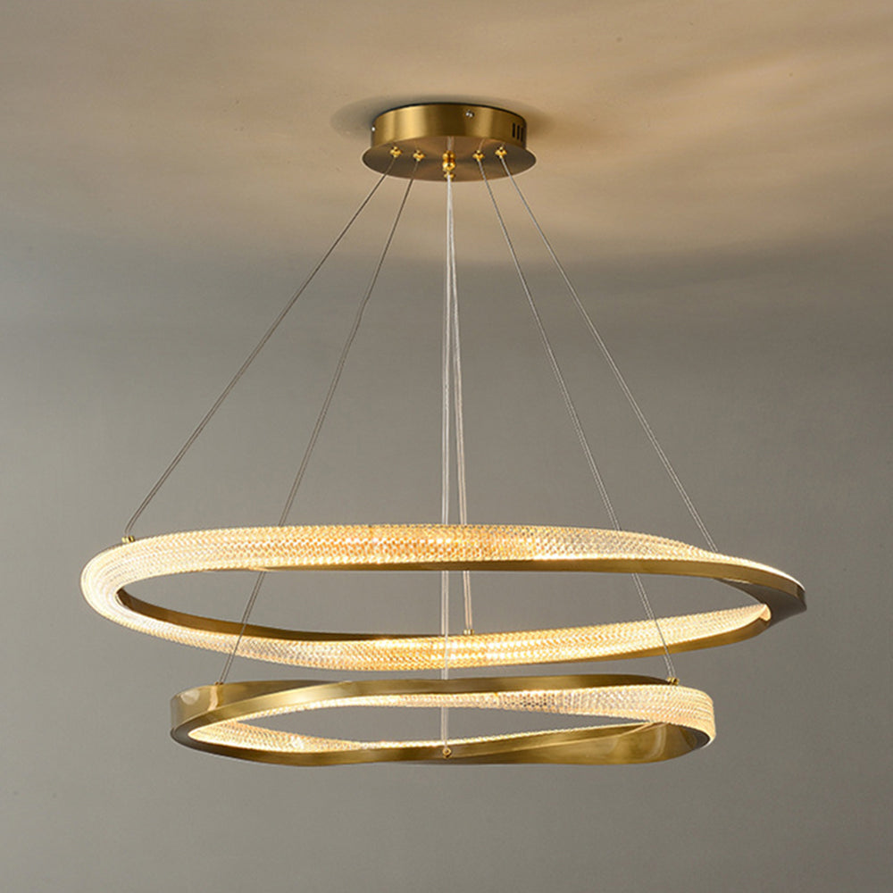 Arisha Modern LED Pendelleuchte Gold Ess/Wohn/Schlafzimmer Metall&Acryl Dimmbar