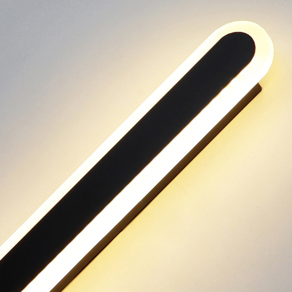 Edge Linear LED Dimmbar Außenwandleuchte Schwarz Flur Terrasse Metall