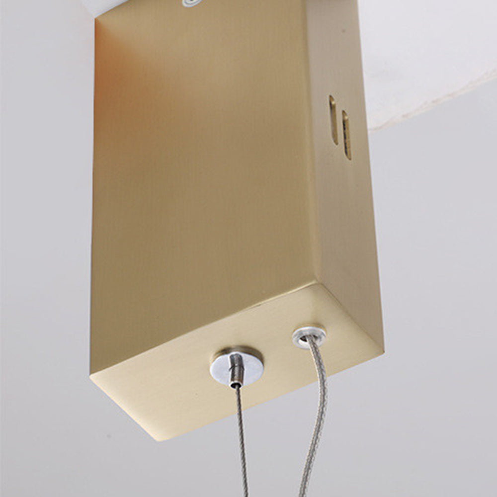 Edge Modern Linear Geometrisch LED Pendelleuchte Gold Wohnzimmer Metall Acryl