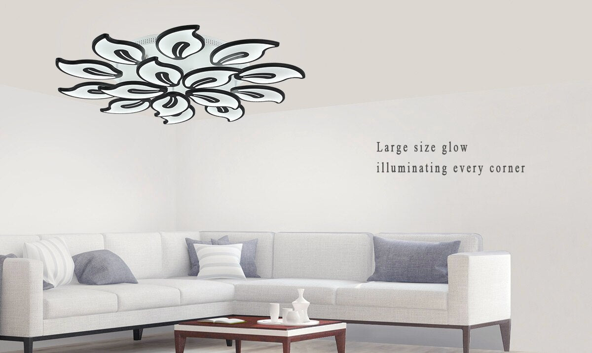 Hana Acryl Moderne LED Kronleuchter Weiß & Schwarz Deckenleuchte