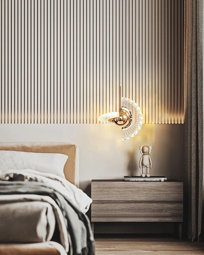Kristy Modern LED Pendelleuchte Drehbare Gold Esstisch/Schlaf/Wohnzimmer  Metall Acryl