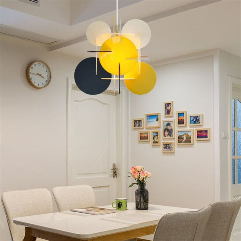 Morandi Modern Pendelleuchte Bunt Gelb/Weiß Schlafzimmer/Wohnzimmer