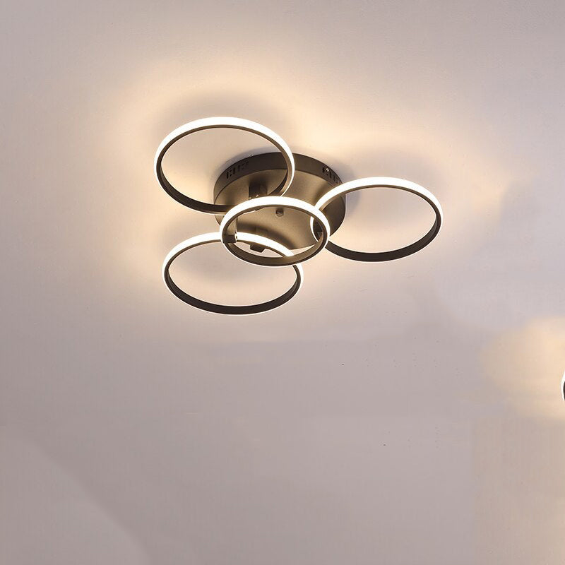 Lacey Design LED Deckenleuchte Weiß/Schwarz Wohn/Esszimmer Metall mit der Fernbedienung