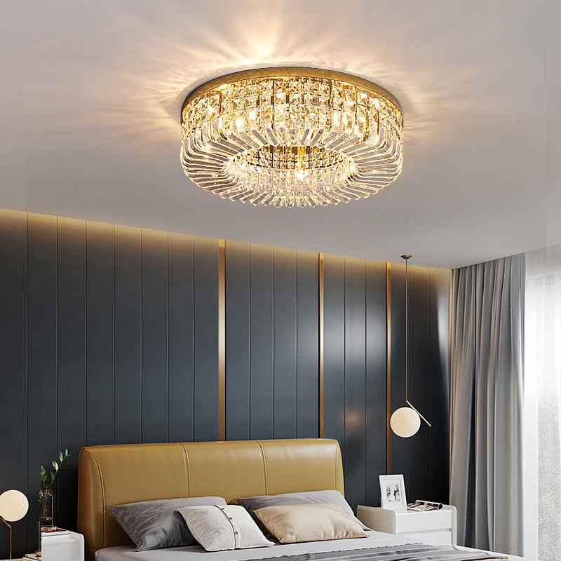 Marilyn Luxus LED Denkenleuchte Wohnzimmer Weiß/Gold Kristall