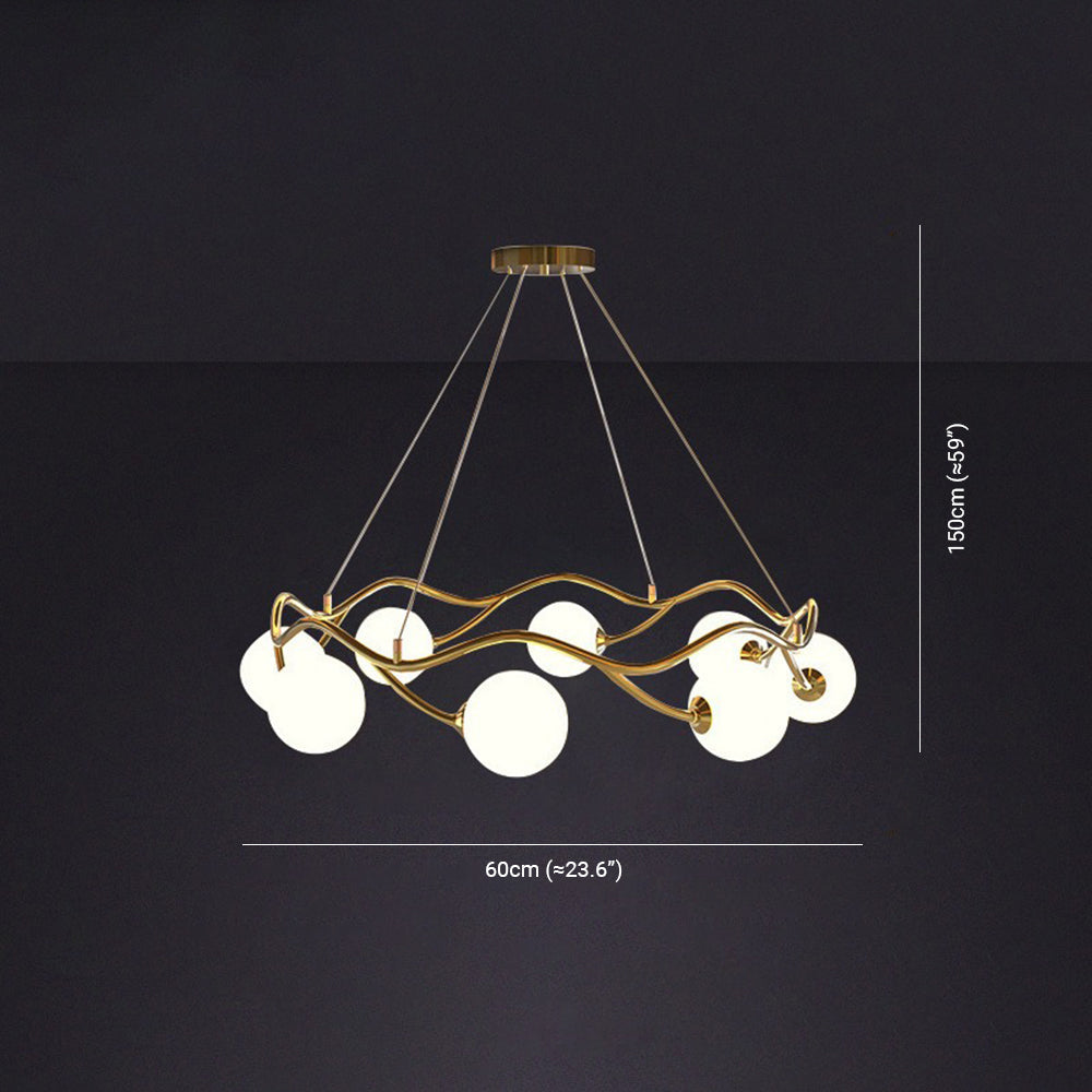 Valentina Moderne LED Pendelleuchte Wohnzimmer/Schlafzimmer Weiß/Gold