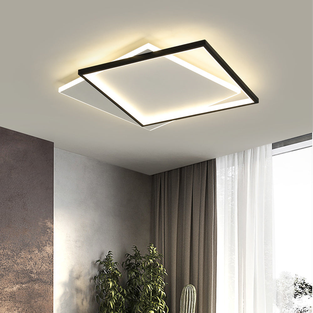 Quinn Modern LED Deckenleuchte Weiß Wohn/Schlafzimmer Metall&Acryl