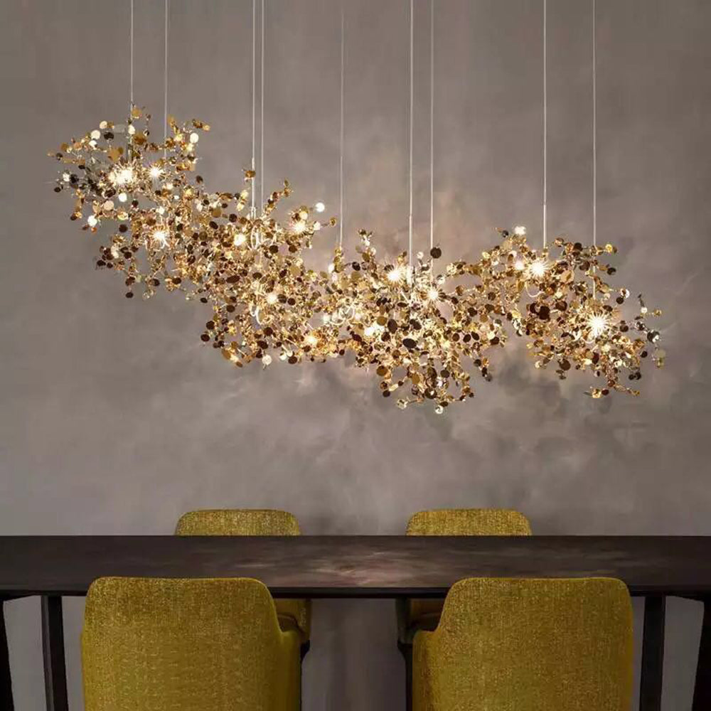 Olivia Vintage LED Kronleuchter Gold/Silber Sputnik Ess/Wohnzimmer Metall