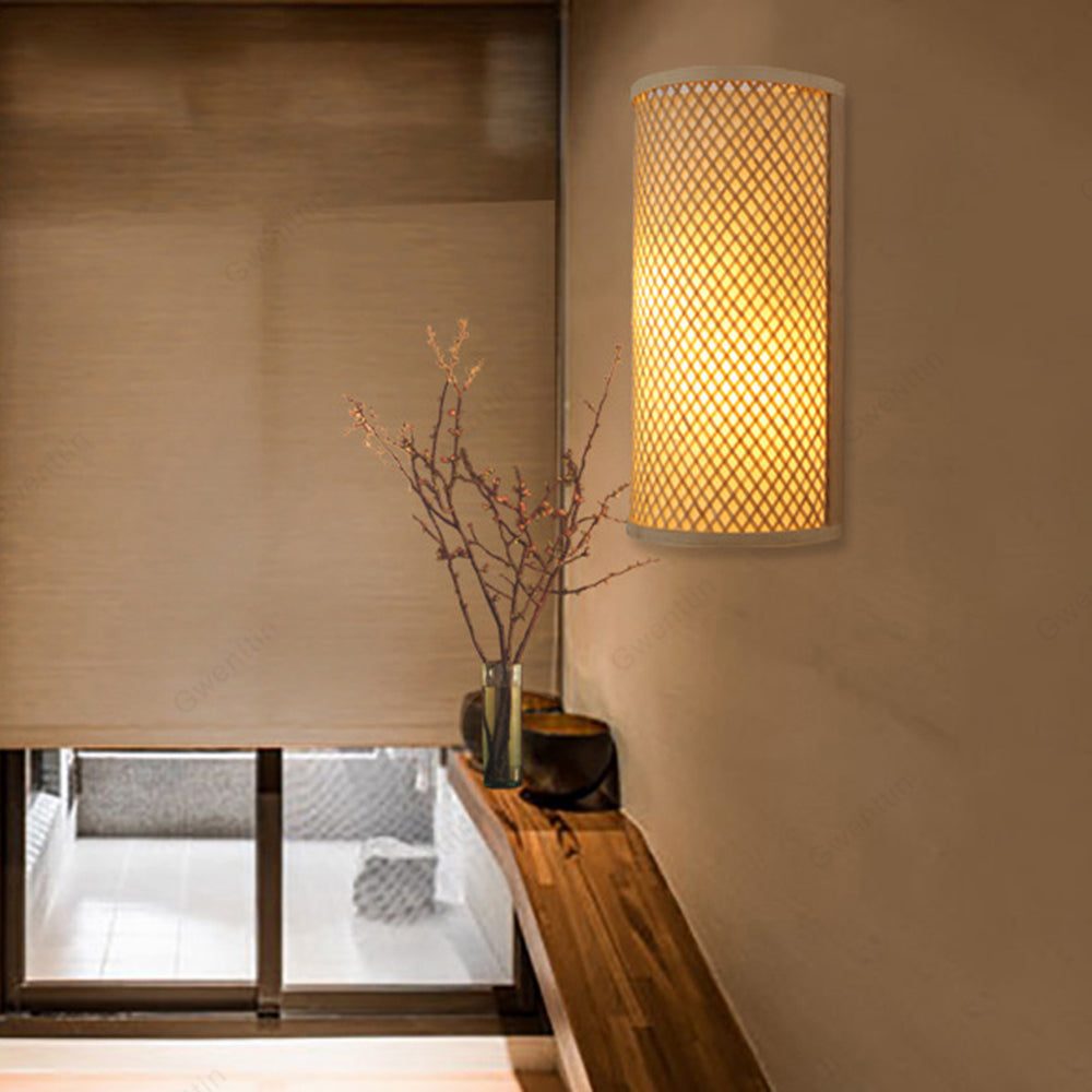 Muto Design LED Wandleuchte Innen Treppenhaus/Wohnzimmer Rattan