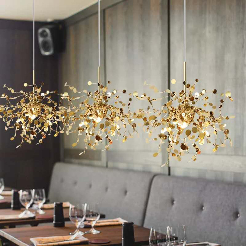 Olivia Morden LED Kronleuchter Gold/Silber Sputnik Ess/Wohnzimmer Metall