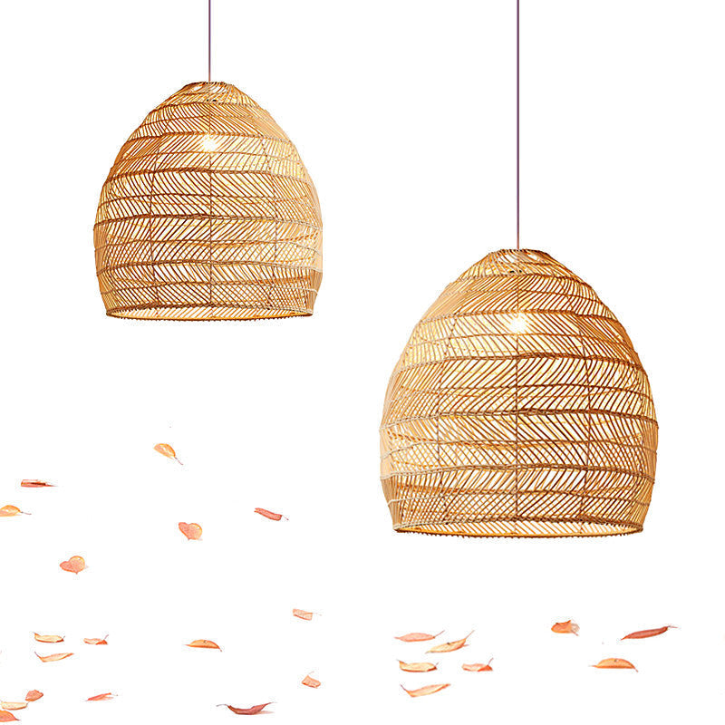 Design Rattan LED Pendelleuchten Schlaf/Wohnzimmer Bambus | Las Sola