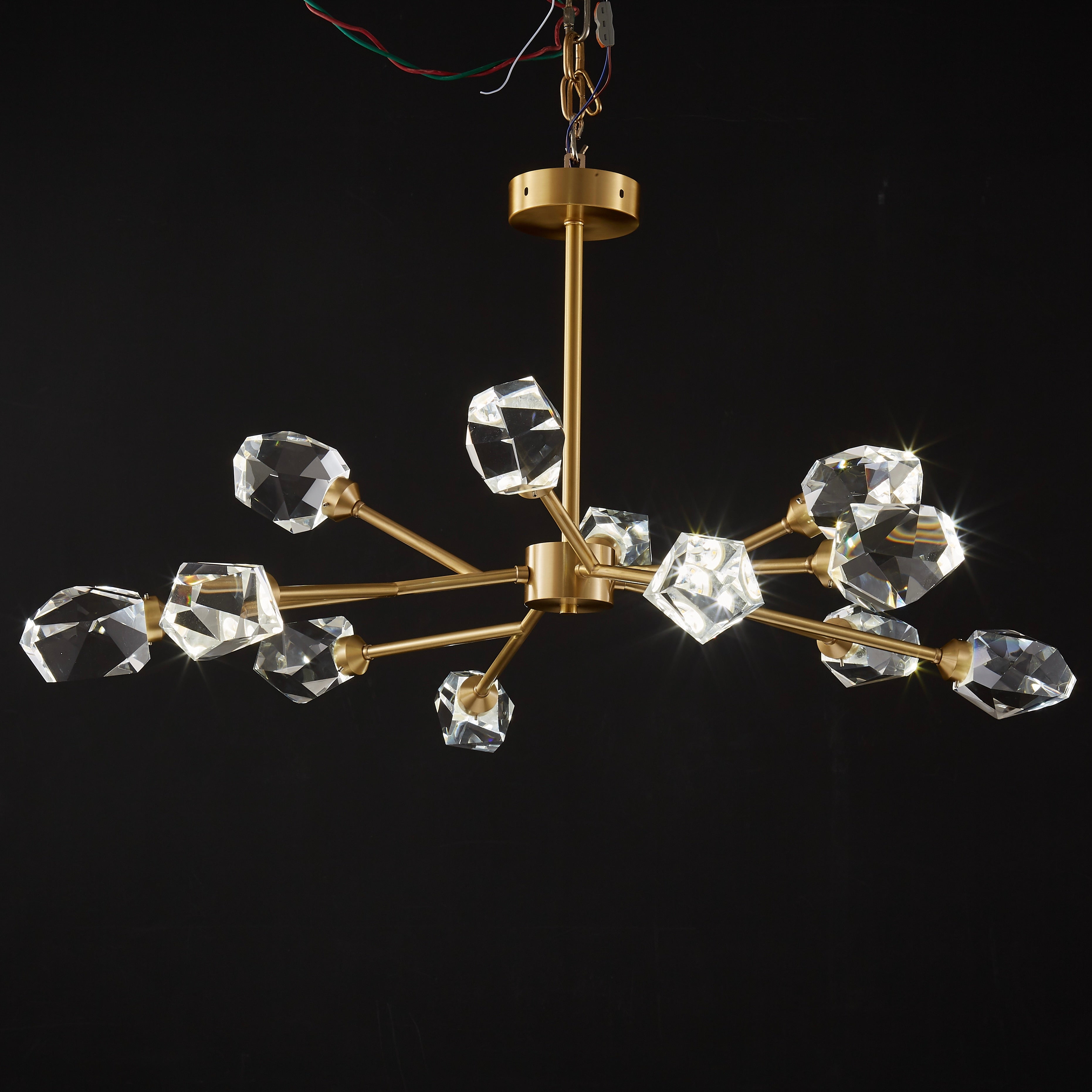 Kristy Vintage Vintage LED Kronleuchter Sputnik Gold Wohn/Schlafzimmer Kristall