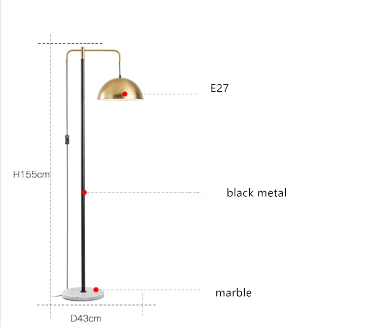 Modern LED Stehlampe Golden Schlaf/Wohnzimmer Metall