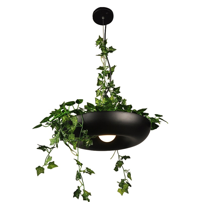 Nest Modern Pendelleuchten Blumentopf, Schwarz/Grün/Weiß, Wohnzimmer, Metall