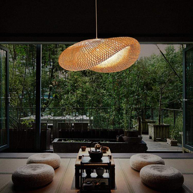 Zen-Vibe | Cocoon Shape Natural Rattan Bamboo Pendant Light Ceiling Main