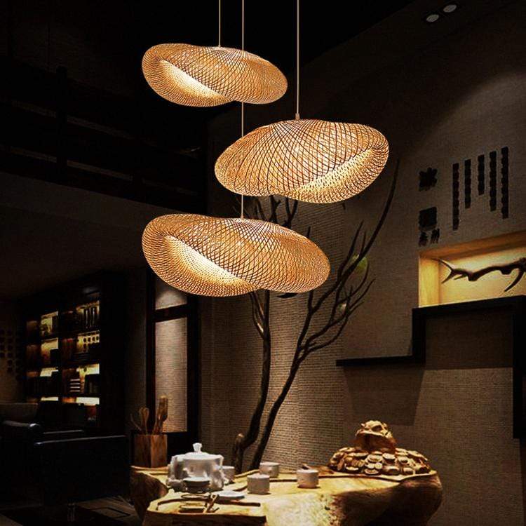Boho LED Pendelleuchte Rattan Wohn/Esszimmer Küche Bambus | Las Sola