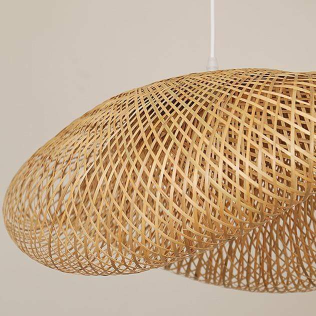 Zen-Vibe | Cocoon Shape Natural Rattan Bamboo Pendant Light Ceiling Details