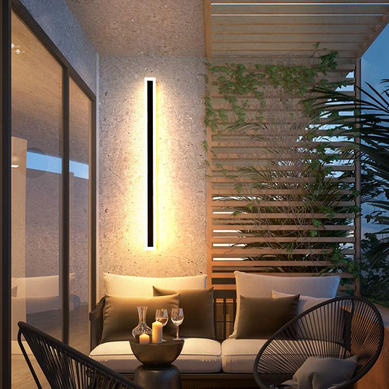 Edge Modern Wasserdicht LED Außenwandleuchte Schwarz Garten/Balkon Metall