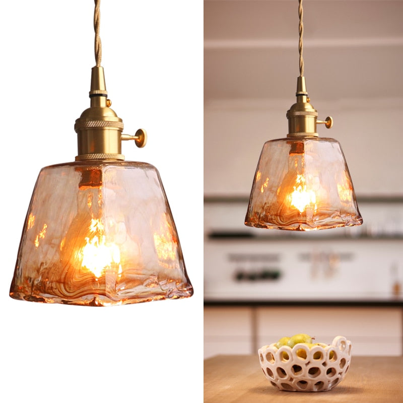 Levy Vintage LED Pendelleuchte Metall Glas Esszimmer Wohnzimmer Schlafzimmer