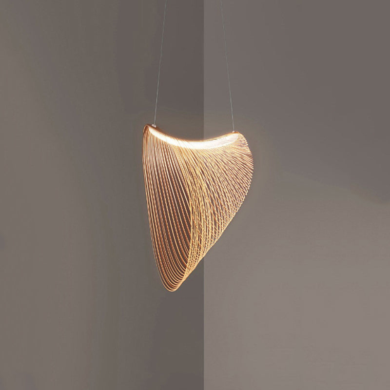 Ozawa Modern Ring LED Pendelleuchte Braun Wohn/Esszimmer Holz
