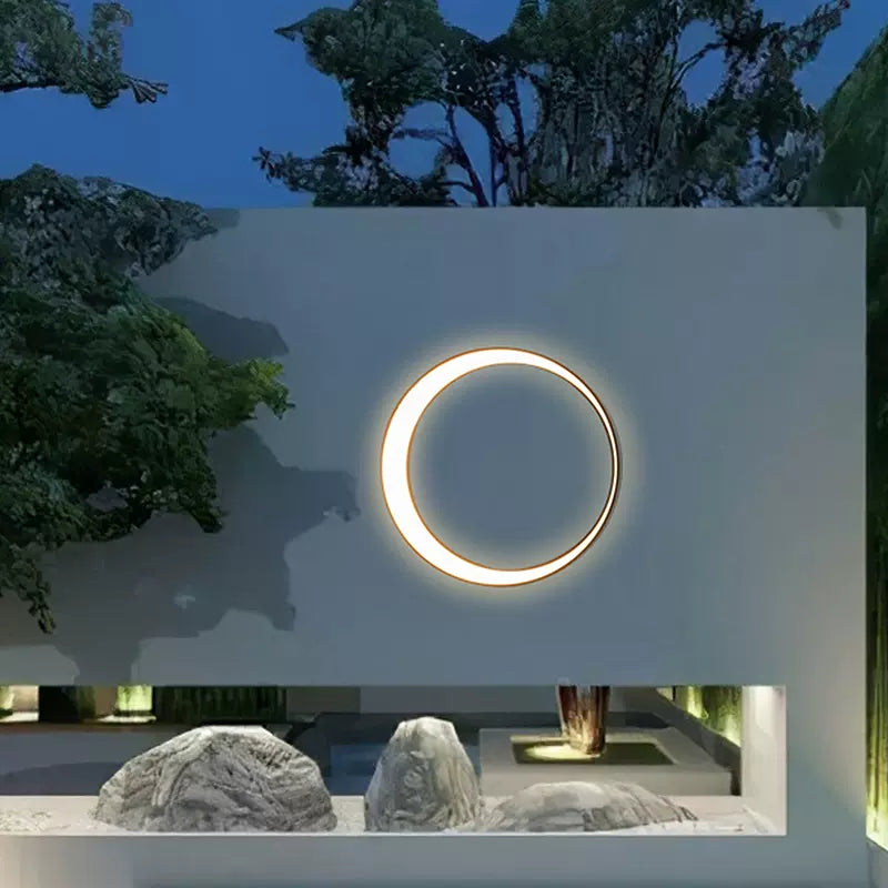Elif Modern Ring Wasserdichte LED Wandleuchten Schwarz-Weiß Garten/Außenbereich Metall
