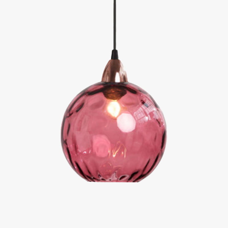 Hailie Design LED Bunte Pendelleuchte Glaskugel 1 Flammig Esstisch
