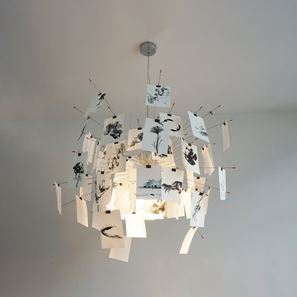 Modern LED Pendelleuchte Bunt Wohn/Wohnzimmer Metall/Papier | Las Sola