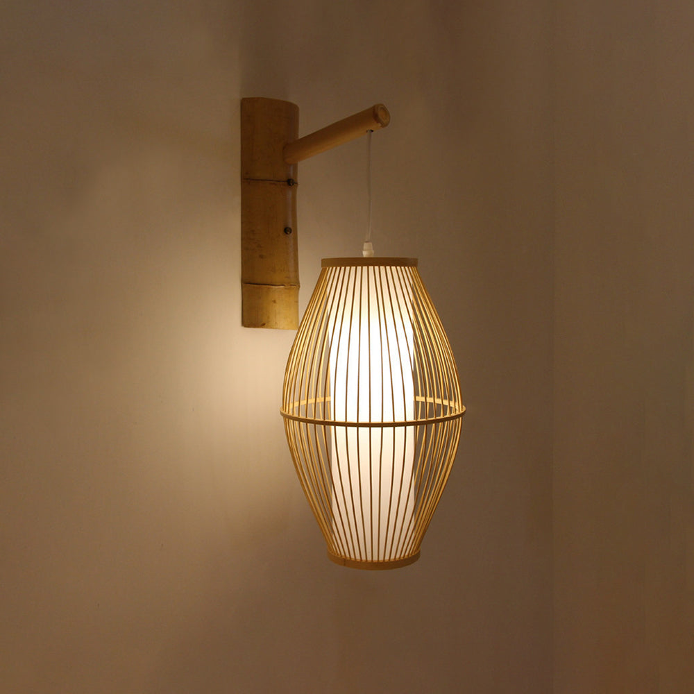 Ozawa Rustikale LED Wandleuchte Rattan/Acryl 4 Stile Schlafzimmer