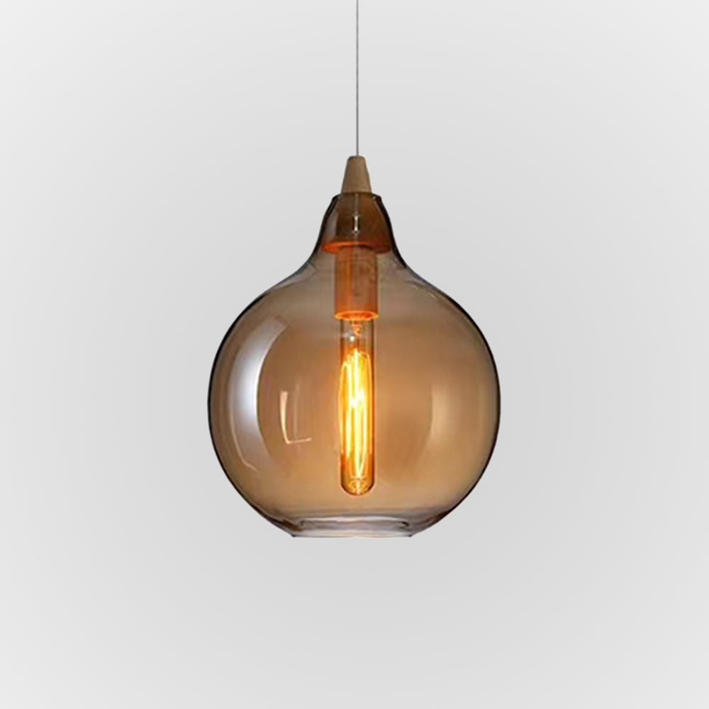 Hailie Design LED Pendelleuchte Amber Schlaf/Wohnzimmer Metall/Glas