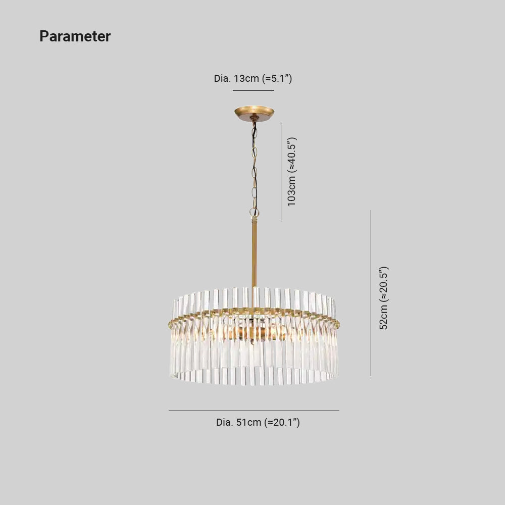 Arisha Modern Ring LED Pendant Lights Clear Glass Brass Living Room/Badroom