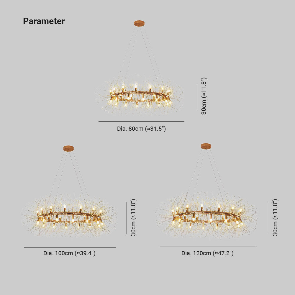 Lili Modern Löwenzahn LED Pendelleuchte aus goldfarbenem Metall/Kristall für Schlafzimmer/Wohnzimmer