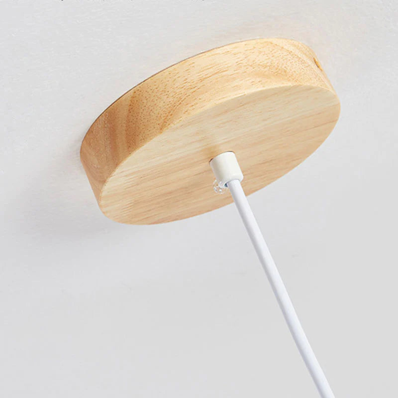 Ozawa Modern LED Pendelleuchte Gelb/Braun Zylinder Ess/Wohnzimmer Holz
