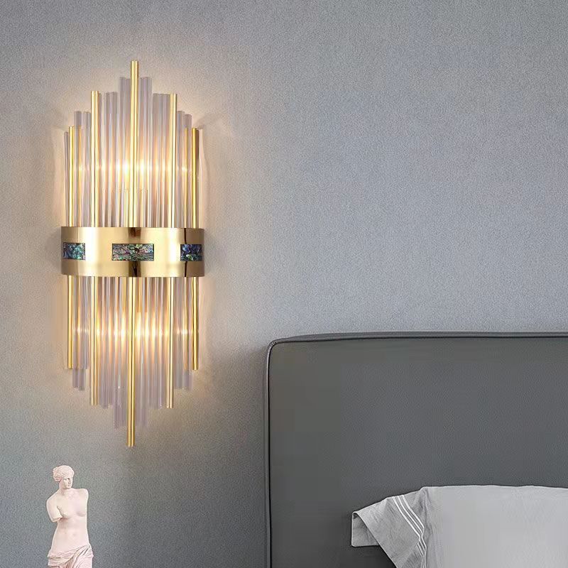 Crystal Kristall LED Wandleuchte Gold, Wohnzimmer/Schlafzimmer,Metall/Acryl