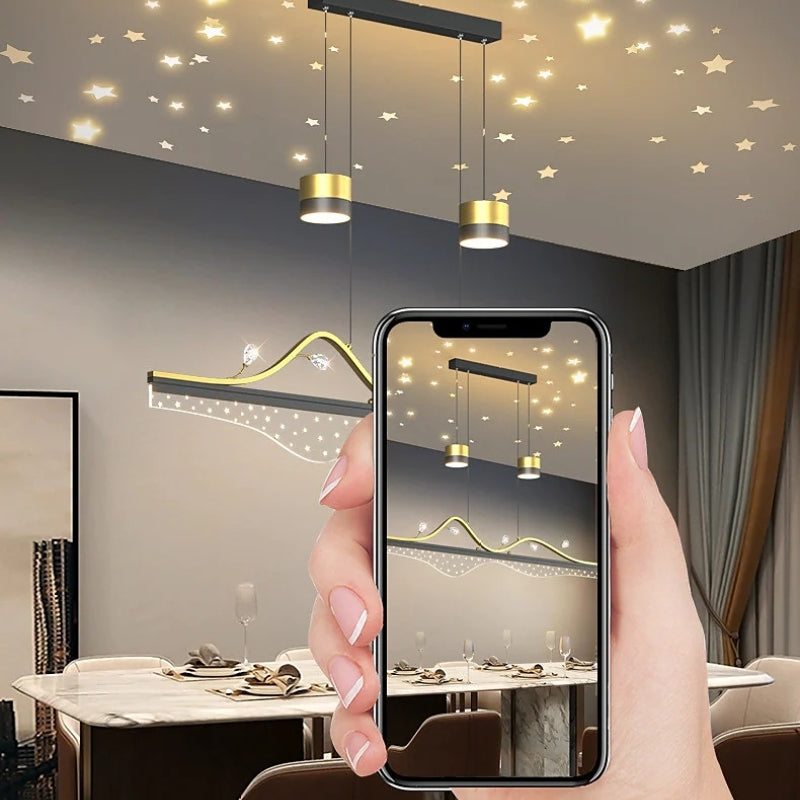 Moderne LED Kronleuchter Sternenhimmel Pendelleuchte Esszimmer & Restaurant