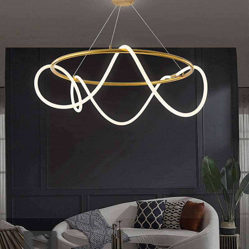 Louise Modern LED Deckenleuchte Linear Gold/Schwarz Wohnzimmer Metall