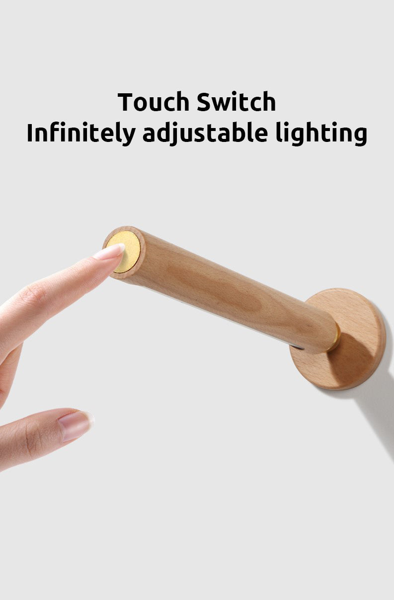 360?? Rotatable Wooden Wall Light Night Light Smart LED Light