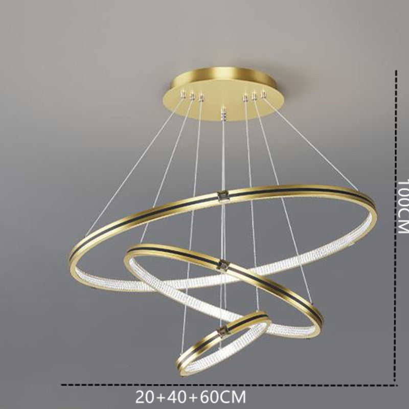 Arisha Pendelleuchte, Kreise,LED, Metall, Esszimmer, Schwarz/Gold