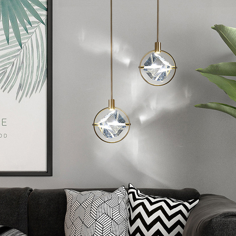 Kristy Modern LED Pendelleuchte Gold Schlaf/Wohnzimmer Metall&Kristall